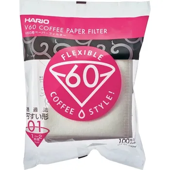 Příslušenství pro přípravu kávy Hario Papírové filtry V60-01, 100 ks, bílé