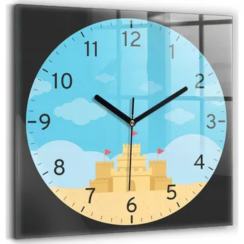 Hodiny Skleněné hodiny Sklo Tichý mechanismus Loft Nástěnný zámek z písku 30x30