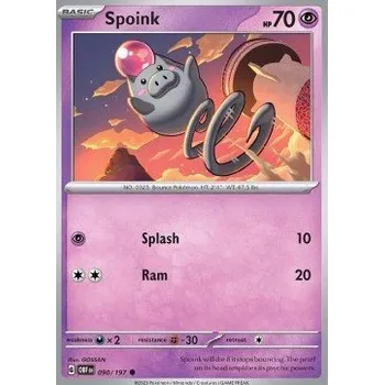 Karetní hra Pokémon OBF 090/197 Spoink - Obsidian Flames Stav: Near Mint, Verze: REVERSE HOLO