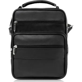 Abruzzo pánská kožená taška přes rameno černá