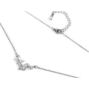 Náhrdelník Náhrdelník z nerezové oceli motýlci s broušenými kamínky, barva crystal stříbrná