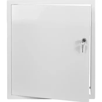 Ventishop KRDZAb 400x500 kovová revizní dvířka se zámkem, bílá