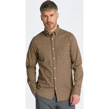 Pánská košile KOŠILE GANT REG TWILL MICRO MULTI CHECK SHIRT HAZELWOOD BEIGE