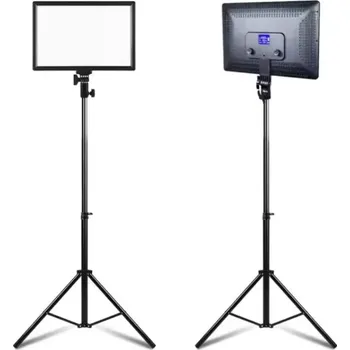 Studiové světlo Profesionální Vlog Foto Bi LED Světlo Panel 46cm + Stativ + Ovladač 3000lm