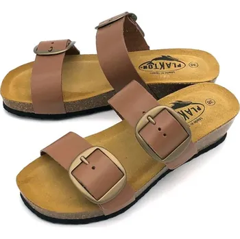 Dámské pantofle Dámské kožené pantofle 826038 Plakton hnědá Barva: camel, Velikost: 42