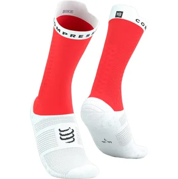 Pánské ponožky COMPRESSPORT Cyklistické ponožky klasické - PRO RACING SOCKS V4.0 BIKE - červená/bílá