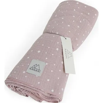 látková plena NANAMI Plenka Swaddle 120 x 120 cm Dot Pink