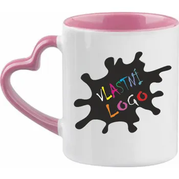 Hrnek s uchem ve tvaru srdce s vlastním potiskem