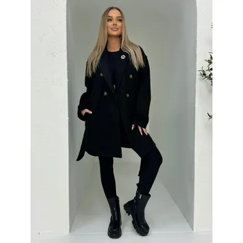 Dámský kabát Módní dámský kabát CLR039 - černý - M