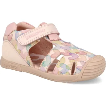Dívčí sandály Barefoot dětské sandály Biomecanics - Sauvage Cotton srdíčka Velikost: 24