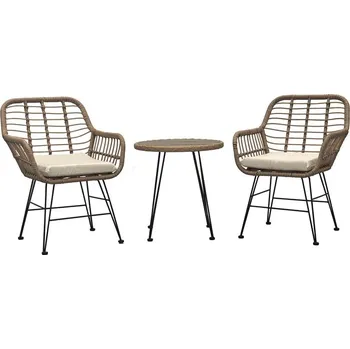 Zahradní sestava Zahradní set ADELIS 1 + 2 kov, umělý ratan, plast černá / přírodní