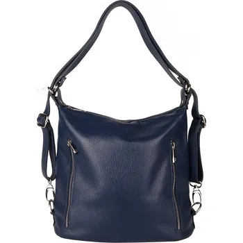 Kabelka Kabelka a batoh v 1 - kožená tmavěmodrá kabelka na rameno a batoh 2315