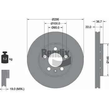 Brzdový kotouč Brzdový kotouč BENDIX Braking BDS1002HC