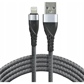 Datový kabel Kabel Everactive USB - Apple Lightning 1 m šedý