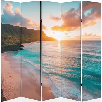 Paraván Paraván závěs do kadeřnictví, salonu, stěna 225x172 cm moře, oceán, příroda