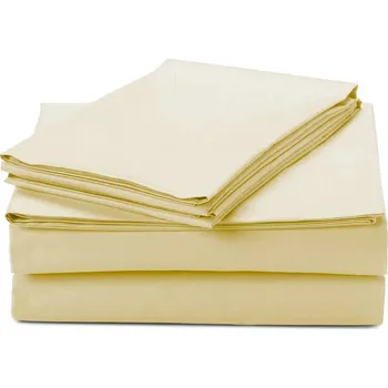 Prostěradlo PROSTĚRADLO BEZ GUMY LUXURY BAVLNĚNÝ SATÉN 200X220CM ŽLUTÉ