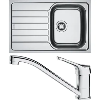 Nerezový dřez Set Franke N104 (dřez SKN 611-78 + baterie FB 250 BASIC NEW Chrom) 101.0731.385