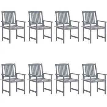 Zahradní židle s poduškami 8 ks masivní akáciové dřevo šedé Šedá 3078236