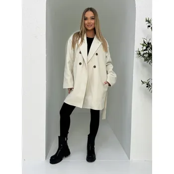 Dámský kabát Módní dámský kabát CLR039 - béžový - M