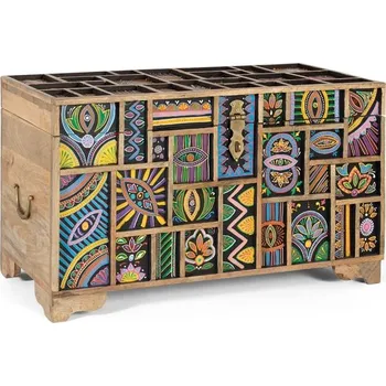Truhla Luxusní orientální barevná truhla Dula 81cm mango
