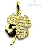 Zlatý přívěsek čtyřlístek se zirkony