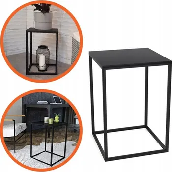 Konferenční stolek Čtvercový stolek Kapaga 35 x 35 x 50 cm černý