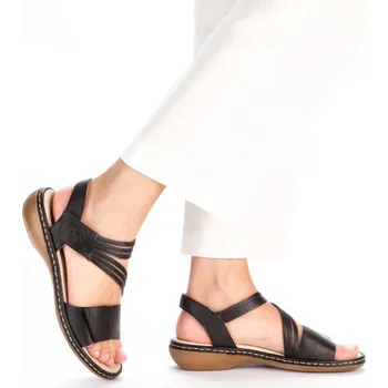 Dámské sandále Dámské kožené sandály 65964-00 Rieker černá Barva: schwarz, Velikost: 39