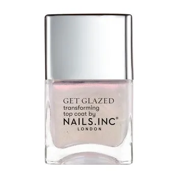Lak na nehty Nails Inc. London Better On Top Quick-Drying Top Coat - Glaze hydratační rychleschnoucí vrchní lak s jemným třpytem 14 ml