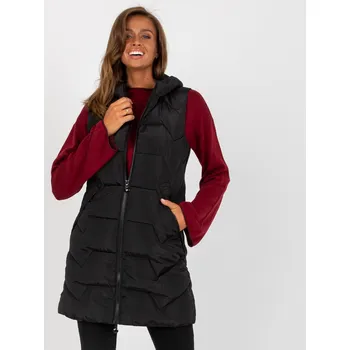 Dámská vesta Černá prošívaná vesta s kapucí -NM-KZ-P22-6618.52P-black Velikost: XL
