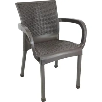 Zahradní stůl Zahradní ratanové křeslo v hnědé barvě