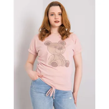 Růžové dámské tričko s medvídkem RV-BZ-6428.47-pink Velikost: ONE SIZE