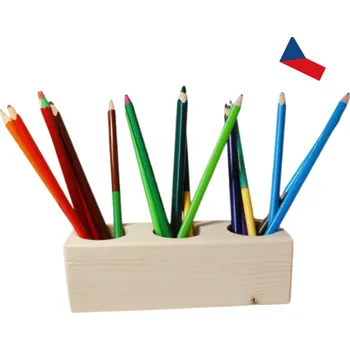 Úložný box JH WoodArt Dřevěný stojánek na tužky střední 1 ks (Skvělý dárek)