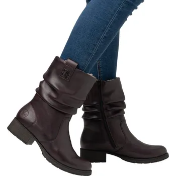 Dámské kozačky Dámské polokozačky Z9583-35 Rieker vínová Barva: rot, Velikost: 37