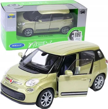 autíčko Fiat 500L 2013 kovový model v měřítku 1:34 – 39 WELLY Nex zlatý