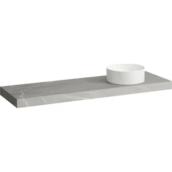 Deska pod umyvadlo Arun - umyvadlová deska 1600, s výřezem vpravo, tloušťka 80 mm, včetně 3 nástěnných držáků H4191431517701