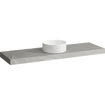 Deska pod umyvadlo Arun - umyvadlová deska 1600, s výřezem uprostřed, tloušťka 80 mm, včetně 3 nástěnných držáků H4191411517701