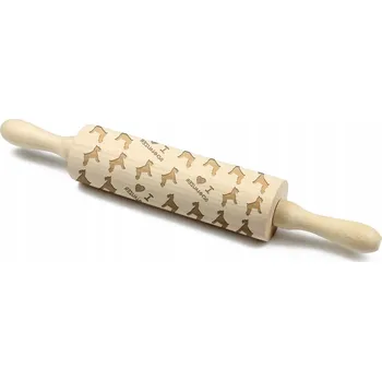 Váleček na těsto Knírač, Knírač gravírovaný váleček se psy, váleček na sušenky, jméno psa