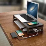 Kovový stojan na monitor s USB porty a bezdrátovým nabíjením