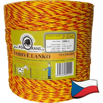 Ohradník Lanko pro elektrický ohradník, Ø3mm, 1000m, žluto-oranžové