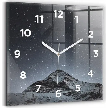 Hodiny Skleněné hodiny s potiskem Ozdobné nástěnné hodiny Hory pod hvězdami