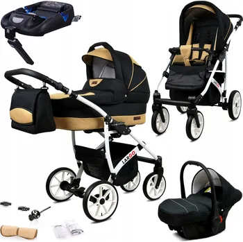 Kočárek Kočárek 4v1 BabyLux LARGO ALU sportovní kočárek korbička autosedačka ISOFIX