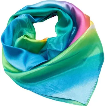 Šátek Šátek saténový - zeleno-modré barevné přechody
