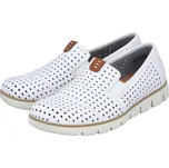 Dámské kožené polobotky 44077-80 Rieker bílé Barva: weiss, Velikost: 36