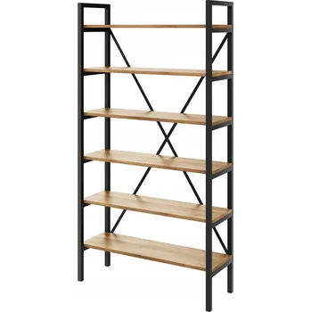 Knihovna Regál Loft industriální na knihy dub D6-30 120 cm