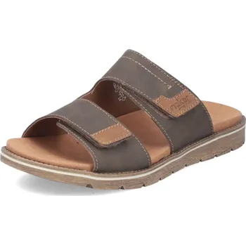 Pánské pantofle PÁNSKÉ PANTOFLE RIEKER 24394-25 HNĚDÁ Barva: HNĚDÁ, Velikost: 44