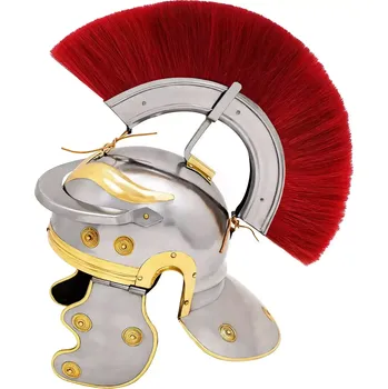 Karnevalový kostým Lord of Battles Římská přilba Imperial Gallic G, centurion, s červeným chocholem