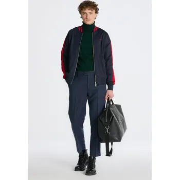 Pánské kalhoty KALHOTY GANT TAPERED HERRINGBONE PANTS MARINE