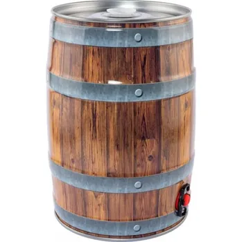 Pivo 5l soudek dekor dřevo s výčepním ventilem
