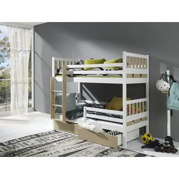 Postel VOMAKS Patrová postel ZURI + ROŠTY a ZÁSUVKY v ceně Rozměr: 90 x 200 cm, Barva: šedá,