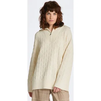 Dámský svetr SVETR GANT HERRINGBONE HALF ZIP CREAM